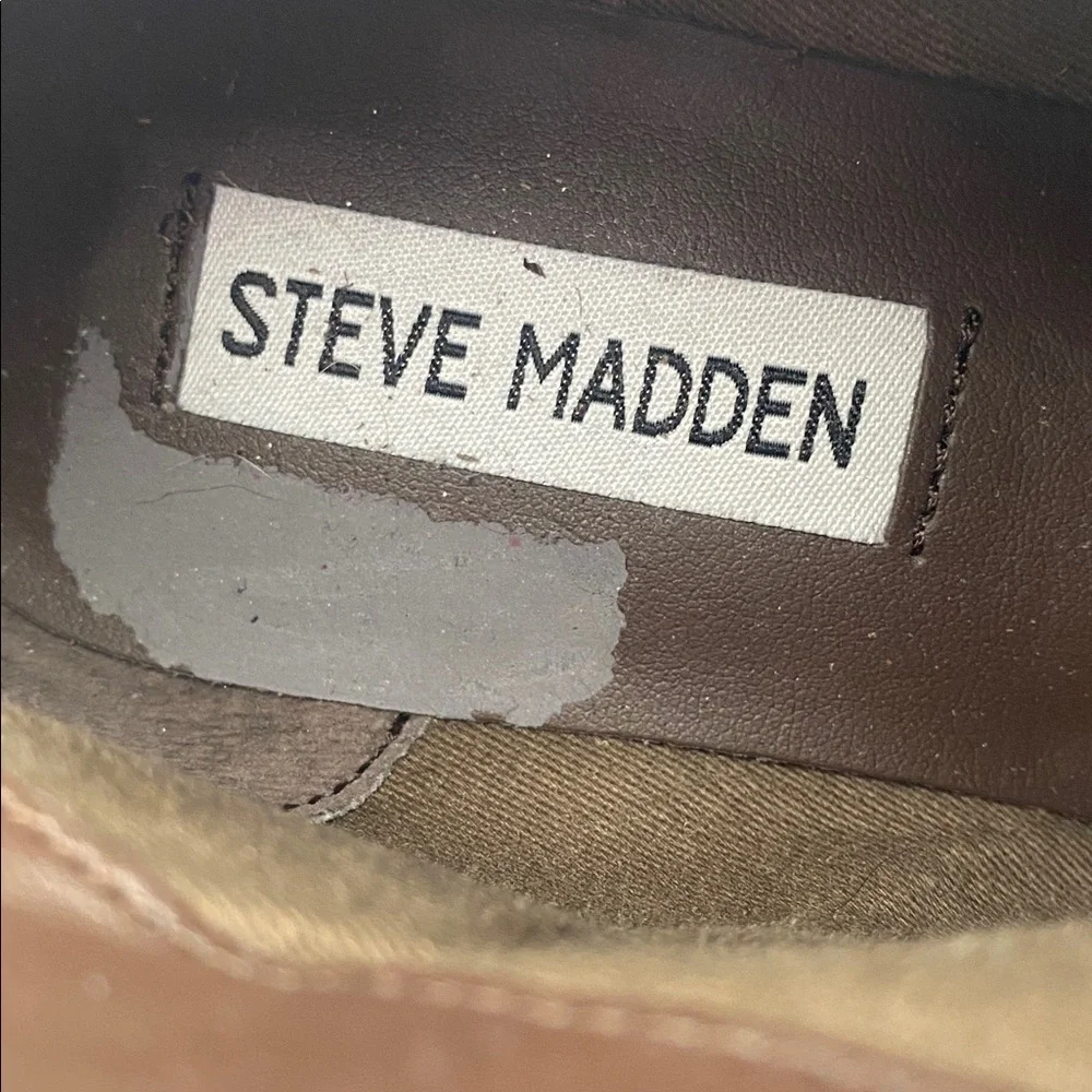 Steve Madden Brown Fringed Western Boots women 6.5M leather suede boho Festival